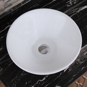 English Elm Ceramic Round Above Counter Art Basin White Bathroom Vessel Sink Stain-Resistant Easy-Clean W99969283