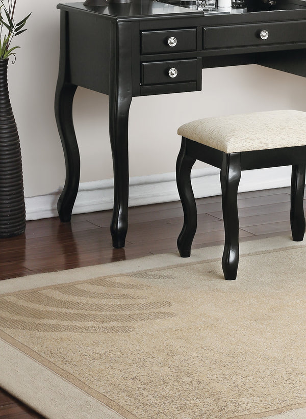 English Elm Classic Elegant Vanity Set with Flip-Top Mirror and Stool, Compact 43" x 18" Dressing Table with Storage Black 25 L x 16 W x 48 H B011113335