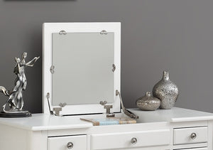 English Elm Classic Vanity Set with Flip-Top Mirror and Stool, 43" x 18" x 39" H, Spacious Drawers, Elegant Legs and Cushioned Seat for Bedroom Glamorous Makeup Station White 25 L x 16 W x 48 H B011113337