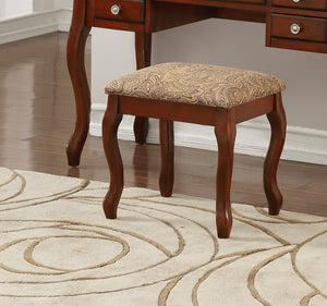 English Elm Classic Elegant Vanity Set with Flip-Top Mirror and Stool, Compact 43" x 18" Dressing Table with Storage Cherry 25 L x 16 W x 48 H B011113336