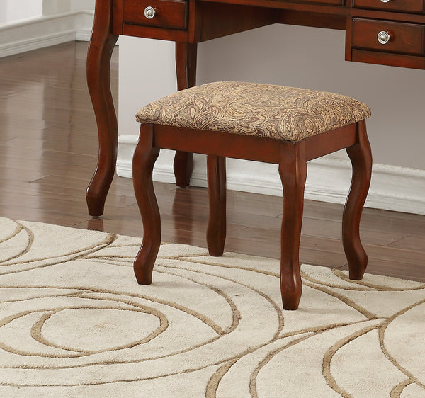 English Elm Classic Elegant Vanity Set with Flip-Top Mirror and Stool, Compact 43" x 18" Dressing Table with Storage Cherry 25 L x 16 W x 48 H B011113336