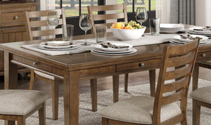 English Elm Cherry Finish Acacia 5 Piece Dining Set Ladder Back Chairs Dovetail Storage Table B011S00397
