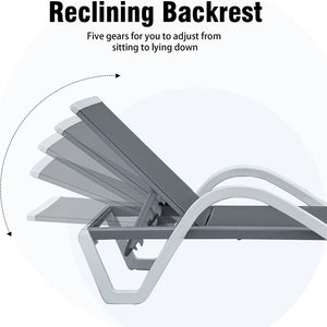 English Elm Patio Adjustable Chaise Lounge Chair Set With Armrests, Table & Wheels - Weather-Resistant Comfort W1859109676-GIGA