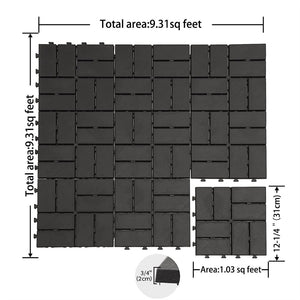English Elm Patio Interlocking Composite Deck Tiles Waterproof Drainage Grid for Balcony or Backyard Gray W1859P184896