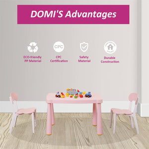 English Elm Kids Table Spacious Rectangular Activity Table for School Home Play Reading Dining Safe Easy Clean Pink W1859113383