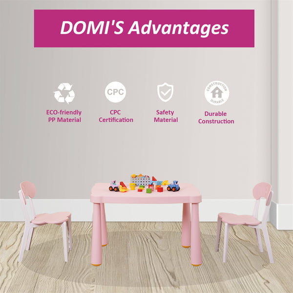 English Elm Kids Table Spacious Rectangular Activity Table for School Home Play Reading Dining Safe Easy Clean Pink W1859113383