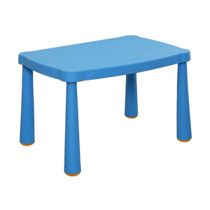 English Elm Kids Table Spacious Rectangular Activity Table for School Home Play Reading Dining Safe Easy Clean Blue W1859113381