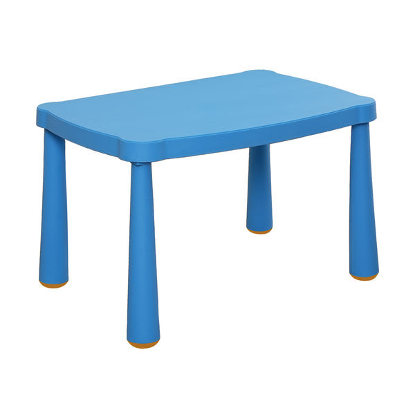 English Elm Kids Table Spacious Rectangular Activity Table for School Home Play Reading Dining Safe Easy Clean Blue W1859113381