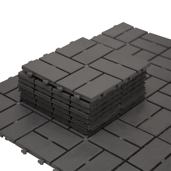 English Elm Patio Interlocking Composite Deck Tiles Waterproof Drainage Grid for Balcony or Backyard Gray W1859P184896