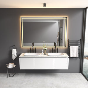 English Elm 84in. Matte Black Framed Led Vanity Mirror Dimmable Anti-fog Full Length Wall Mount W127294621