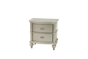 English Elm NIGHTSTAND Champagne Wood Nightstand 28"x17"x28"H – Elegant Vintage Finish, Compact Storage Drawer B089112924
