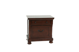 English Elm NIGHTSTAND Antique Cherry Wood Nightstand 29"x18"x30" Dark Brown Finish Classic Storage Drawer Appeal B089112921
