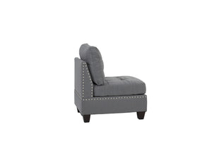 English Elm Modular 3Pc Gray Linen-Like Seating Set - Versatile, Cozy, And Configurable For Modern Living Spaces B089S00087