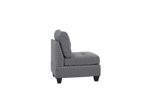 English Elm Modular 3Pc Gray Linen-Like Seating Set - Versatile, Cozy, And Configurable For Modern Living Spaces B089S00087