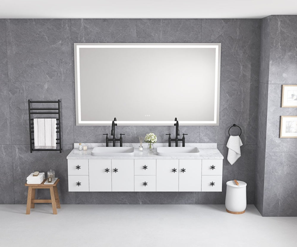 English Elm 84*48 Led Backlit Bathroom Wall Mirror with Anti-fog Touch Control and High Lumen Output W1272125172