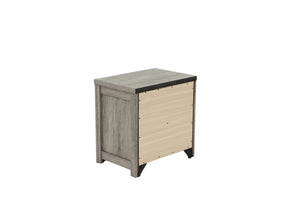English Elm NIGHTSTAND Light Gray Oak Wood 24"x17"x25"H | Compact Modern Bedroom Storage Table with Durable Finish B089112927
