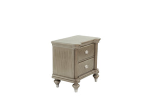 English Elm NIGHTSTAND Elegant Champagne Wood Nightstand 28"x18"x28"H — Compact Storage, Sleek Classic Finish B089112932
