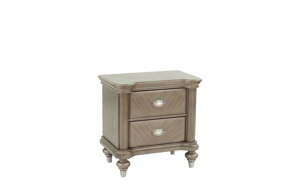 English Elm NIGHTSTAND Elegant Champagne Wood Nightstand 28"x18"x28"H — Compact Storage, Sleek Classic Finish B089112932