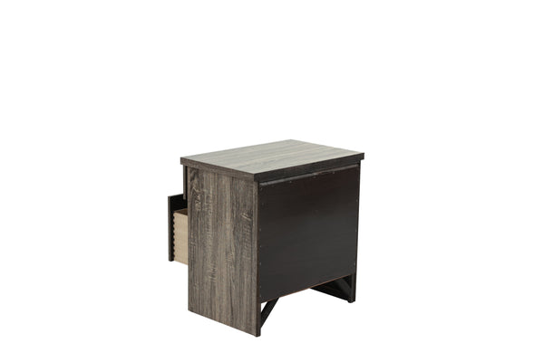 English Elm NIGHTSTAND Gray Oak Wood Nightstand 24"x16"x24"H Rustic Brown-Gray Finish Compact Storage Charm B089112930