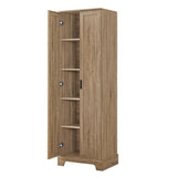 English Elm Storage Cabinet With Two Doors For Bathroom, Office, Adjustable Shelf, Mdf Board, Brown