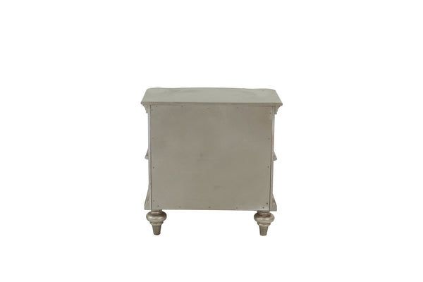 English Elm NIGHTSTAND Champagne Wood Nightstand 28"x17"x28"H – Elegant Vintage Finish, Compact Storage Drawer B089112924