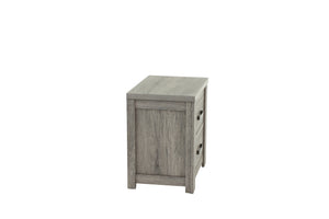 English Elm NIGHTSTAND Light Gray Oak Wood 24"x17"x25"H | Compact Modern Bedroom Storage Table with Durable Finish B089112927