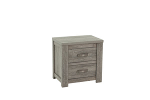 English Elm NIGHTSTAND Light Gray Oak Wood 24"x17"x25"H | Compact Modern Bedroom Storage Table with Durable Finish B089112927