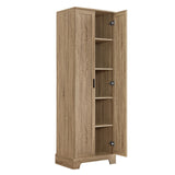 English Elm Storage Cabinet With Two Doors For Bathroom, Office, Adjustable Shelf, Mdf Board, Brown (Old Sku:Wf302824Aad)