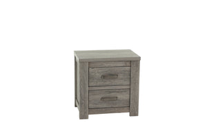 English Elm NIGHTSTAND Light Gray Oak Wood 24"x17"x25"H | Compact Modern Bedroom Storage Table with Durable Finish B089112927