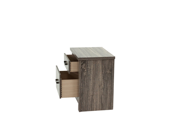 English Elm NIGHTSTAND Gray Oak Wood Nightstand 24"x16"x24"H Rustic Brown-Gray Finish Compact Storage Charm B089112930