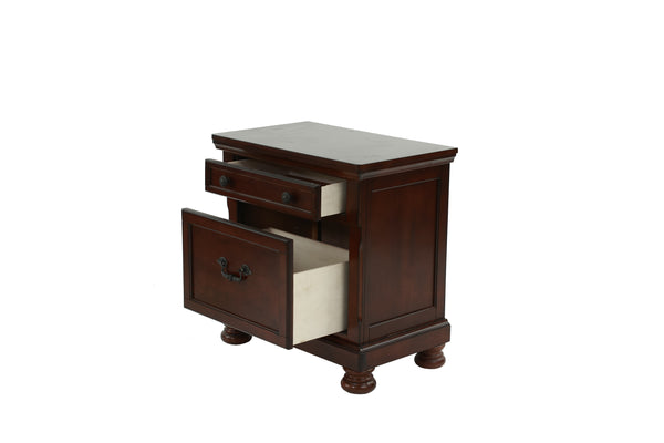 English Elm NIGHTSTAND Antique Cherry Wood Nightstand 29"x18"x30" Dark Brown Finish Classic Storage Drawer Appeal B089112921