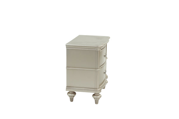 English Elm NIGHTSTAND Champagne Wood Nightstand 28"x17"x28"H – Elegant Vintage Finish, Compact Storage Drawer B089112924
