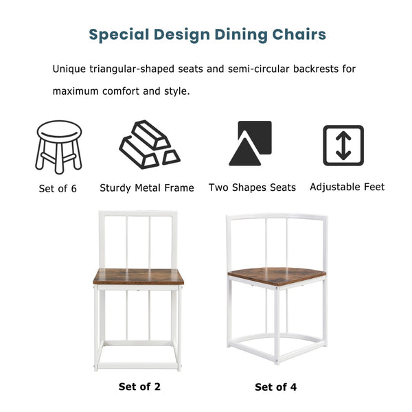 English Elm Topmax Faux Marble 7 Piece Dining Set Seats Six with Iron Frame Modern Glam Appeal White N717S000017K