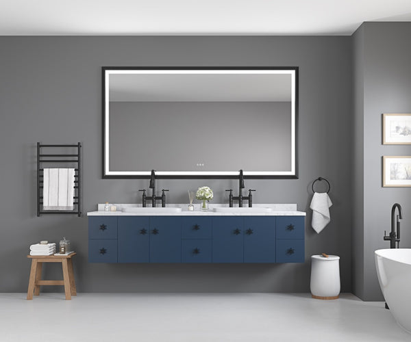 English Elm 84in. Oversized Rectangular Led Backlit Vanity Mirror Anti-fog Dimmable Bathroom Wall Mount W127291633