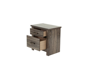 English Elm NIGHTSTAND Gray Oak Wood Nightstand 24"x16"x24"H Rustic Brown-Gray Finish Compact Storage Charm B089112930