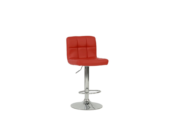 English Elm BAR STOOL Sleek Red Faux Leather Bar Stool with Chrome Frame Adjustable 35-43"H Comfortable Seat B089112912