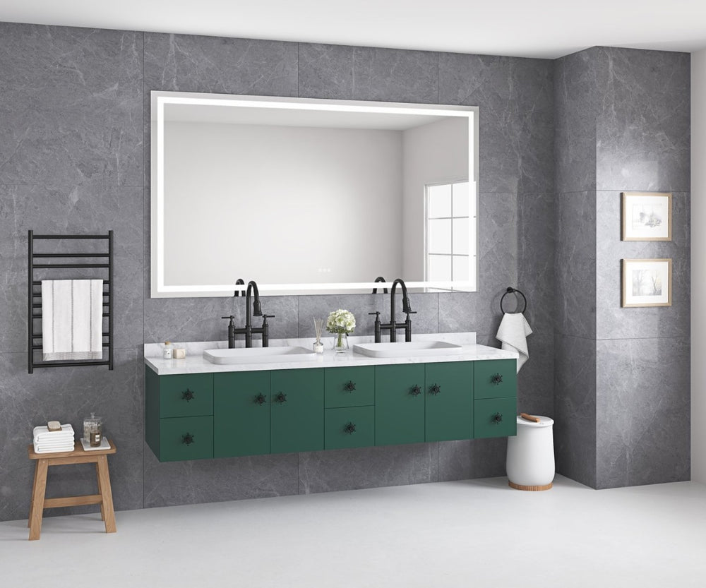 English Elm 60in. Led Bathroom Wall Mirror with Anti-fog Three Color Temps and Touch Control W1272P144854