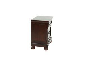 English Elm NIGHTSTAND Antique Cherry Wood Nightstand 29"x18"x30" Dark Brown Finish Classic Storage Drawer Appeal B089112921