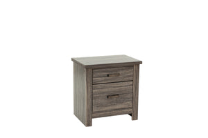 English Elm NIGHTSTAND Gray Oak Wood Nightstand 24"x16"x24"H Rustic Brown-Gray Finish Compact Storage Charm B089112930