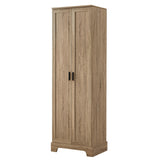 English Elm Storage Cabinet With Two Doors For Bathroom, Office, Adjustable Shelf, Mdf Board, Brown (Old Sku:Wf302824Aad)