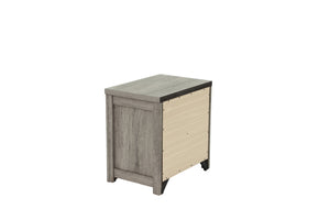 English Elm NIGHTSTAND Light Gray Oak Wood 24"x17"x25"H | Compact Modern Bedroom Storage Table with Durable Finish B089112927