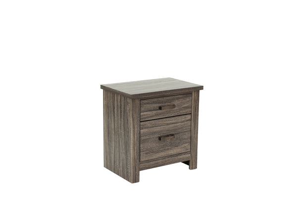 English Elm NIGHTSTAND Gray Oak Wood Nightstand 24"x16"x24"H Rustic Brown-Gray Finish Compact Storage Charm B089112930