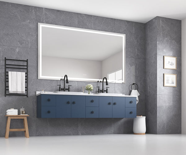 English Elm 60in. Led Bathroom Wall Mirror with Anti-fog Three Color Temps and Touch Control W1272P144854