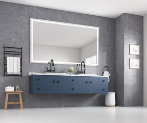 English Elm 84*48 Led Lighted Wall Mirror with Anti-fog Dimming and Three Color Temperatures W1272115395