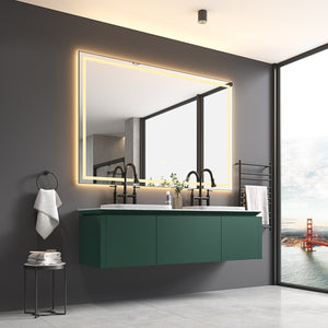 English Elm 84in. Matte Black Framed Led Vanity Mirror Dimmable Anti-fog Full Length Wall Mount W127294621