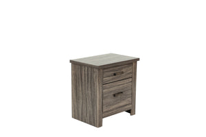 English Elm NIGHTSTAND Gray Oak Wood Nightstand 24"x16"x24"H Rustic Brown-Gray Finish Compact Storage Charm B089112930