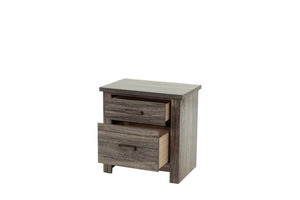 English Elm NIGHTSTAND Gray Oak Wood Nightstand 24"x16"x24"H Rustic Brown-Gray Finish Compact Storage Charm B089112930