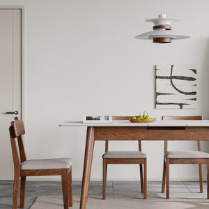 English Elm Walnut Solid Oak Extendable Dining Table Seats 8 with Diagonal Legs for Modern Rooms W1283103951