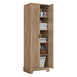 English Elm Storage Cabinet With Two Doors For Bathroom, Office, Adjustable Shelf, Mdf Board, Brown