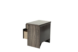 English Elm NIGHTSTAND Gray Oak Wood Nightstand 24"x16"x24"H Rustic Brown-Gray Finish Compact Storage Charm B089112930